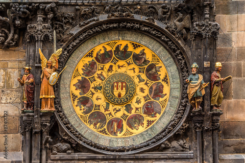 Astronomical Clock (Orloj, 1410), Old Town of Prague, Czech Rep.