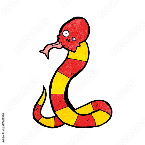 cartoon spooky skull snake