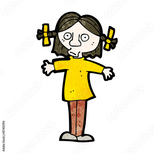 cartoon curious girl
