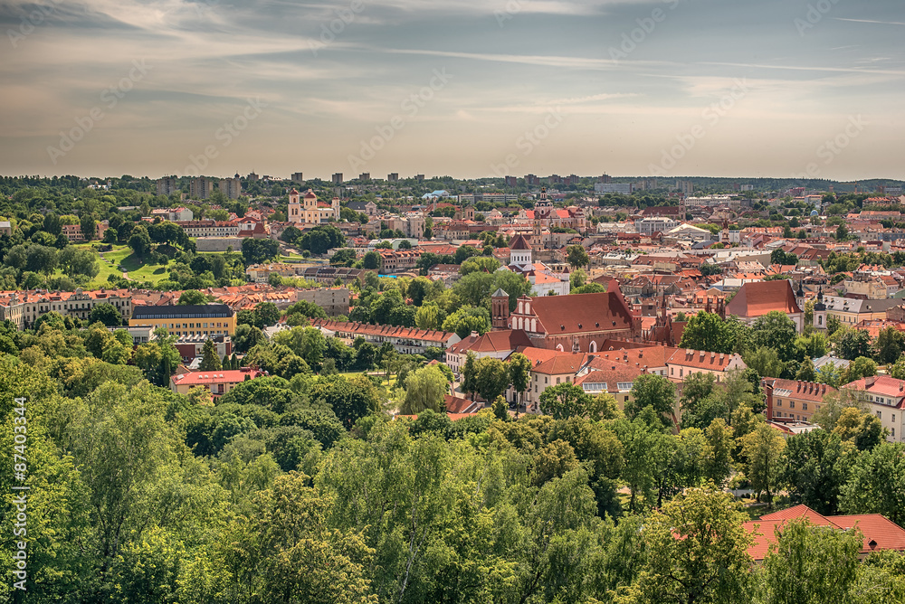 Aerial view of Vilnius, capital city of Lithuania
