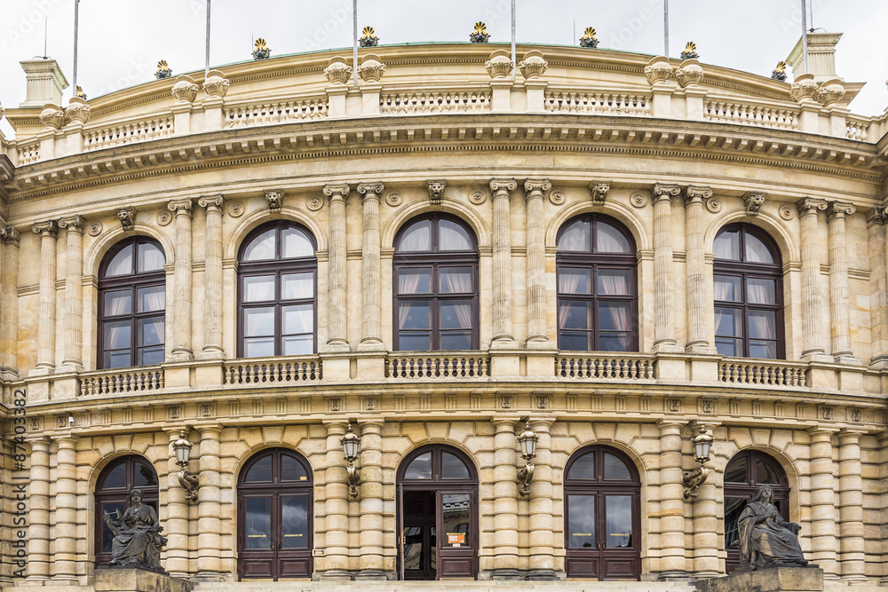 Neo-renaissance Rudolfiunum (concert hall) in Prague, Czech Rep.