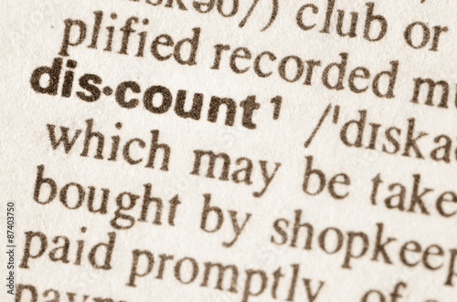 Dictionary definition of word discount