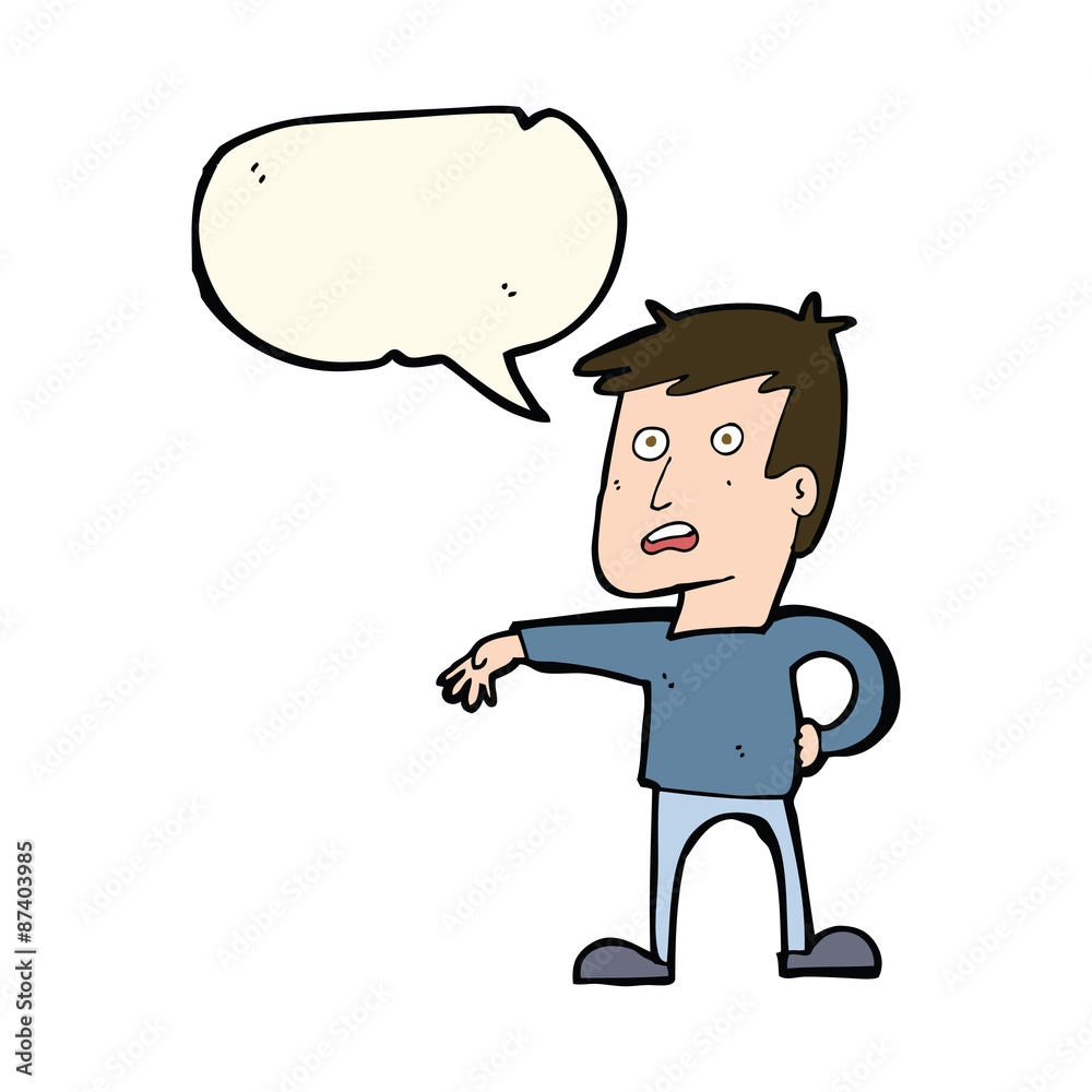 cartoon man making camp gesture with speech bubble cartoon man making camp gesture with speech bubble