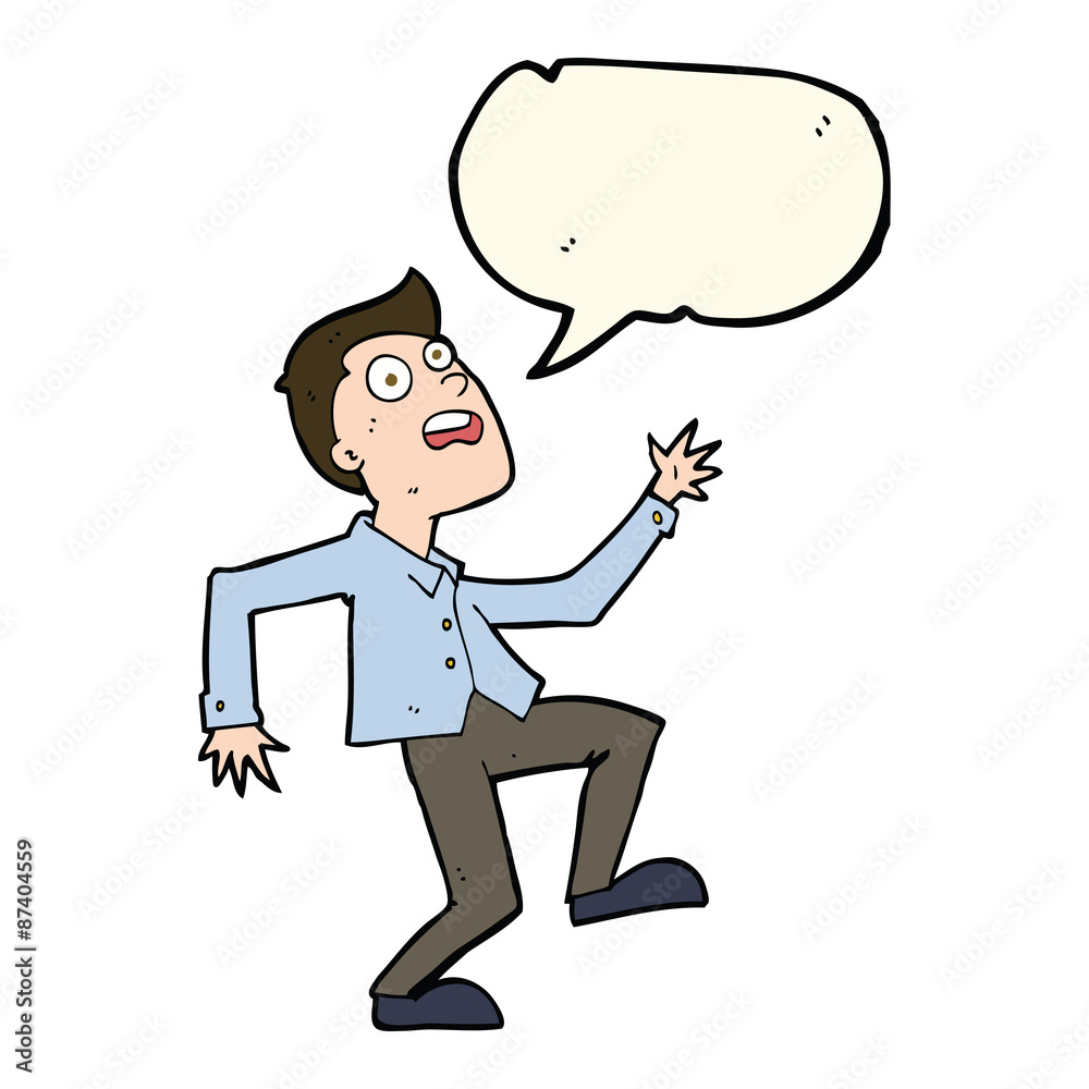 cartoon man panicking with speech bubble cartoon man panicking with speech bubble