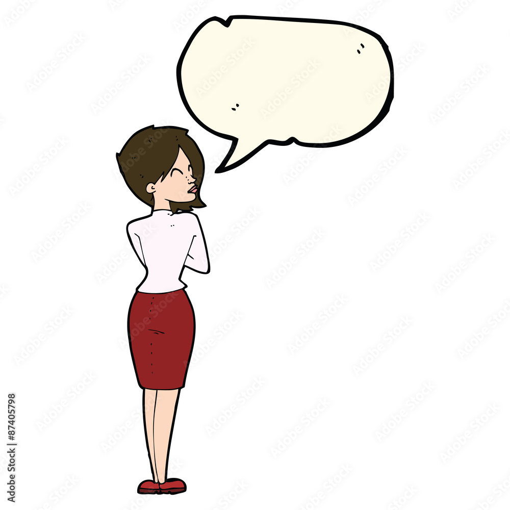 cartoon businesswoman ignoring with speech bubble cartoon businesswoman ignoring with speech bubble