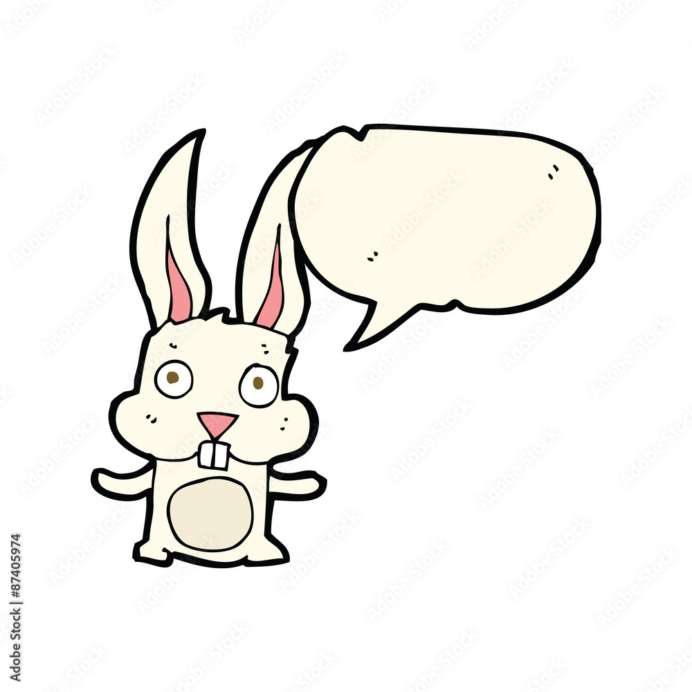 cartoon rabbit with speech bubble cartoon rabbit with speech bubble