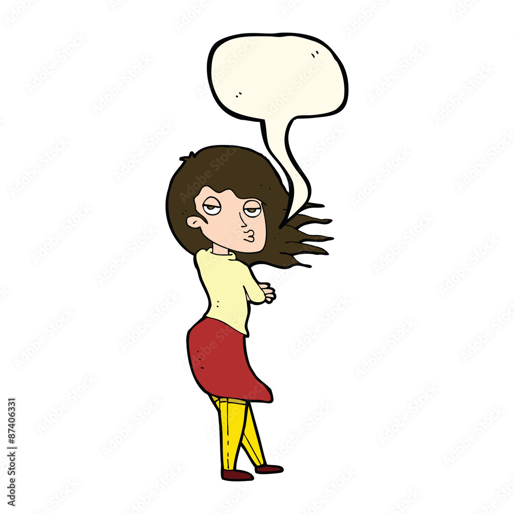 cartoon woman making photo face with speech bubble cartoon woman making photo face with speech bubble