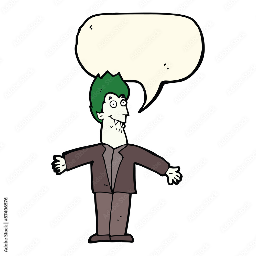 cartoon vampire man with speech bubble cartoon vampire man with speech bubble