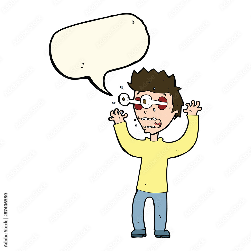 cartoon terrified man with speech bubble cartoon terrified man with speech bubble