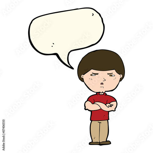 cartoon grumpy man with speech bubble