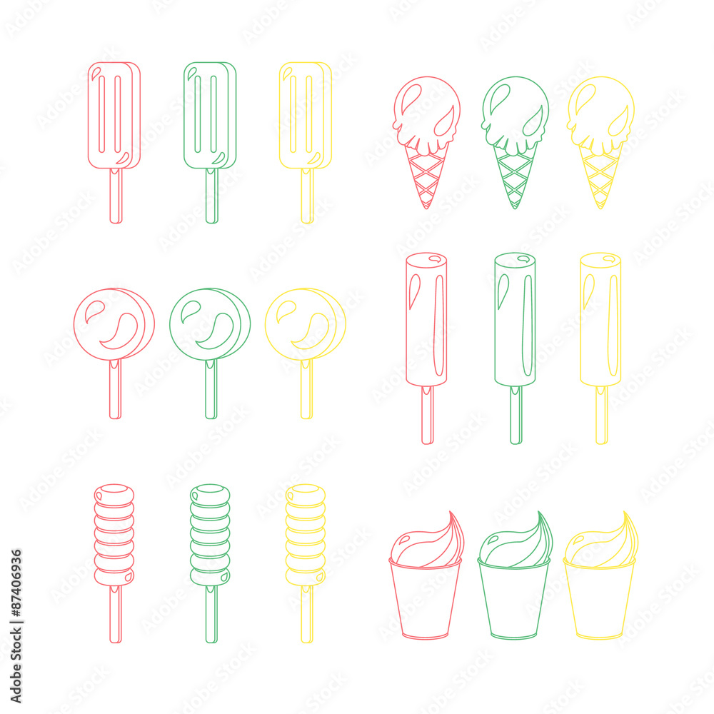 Vector set of ice-creams Vector set of ice-creams
