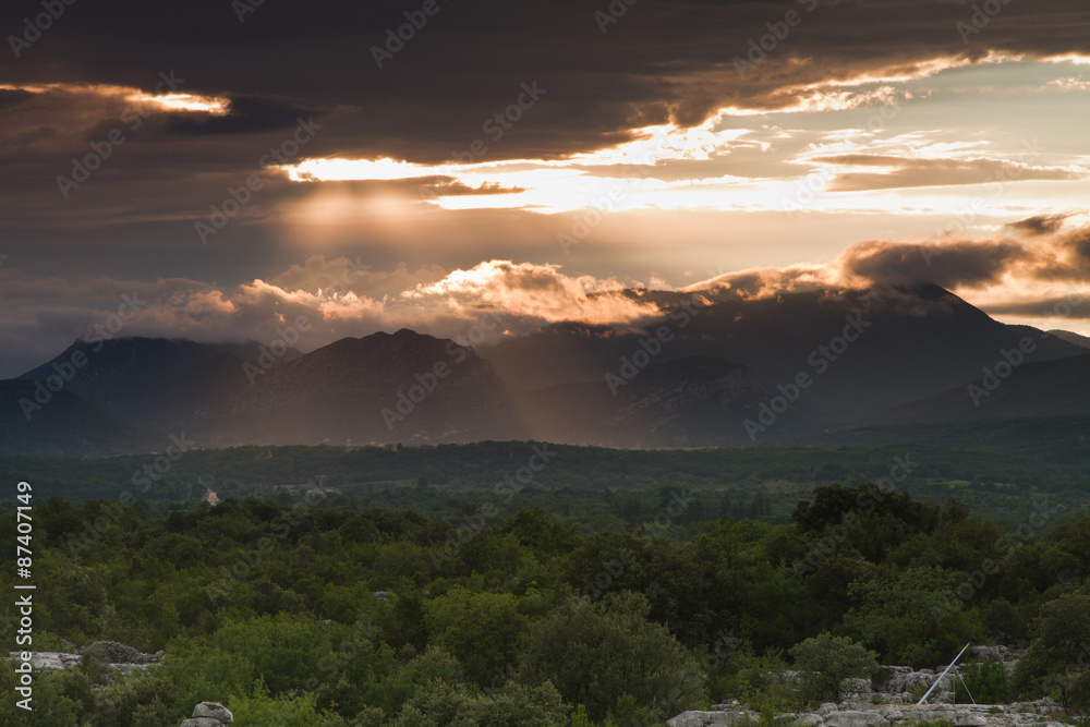 Fototapeta premium sunset in les Cévennes