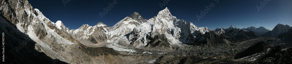 Mount Everest and the Khumbu Glacier from Kala Patthar, Himalaya