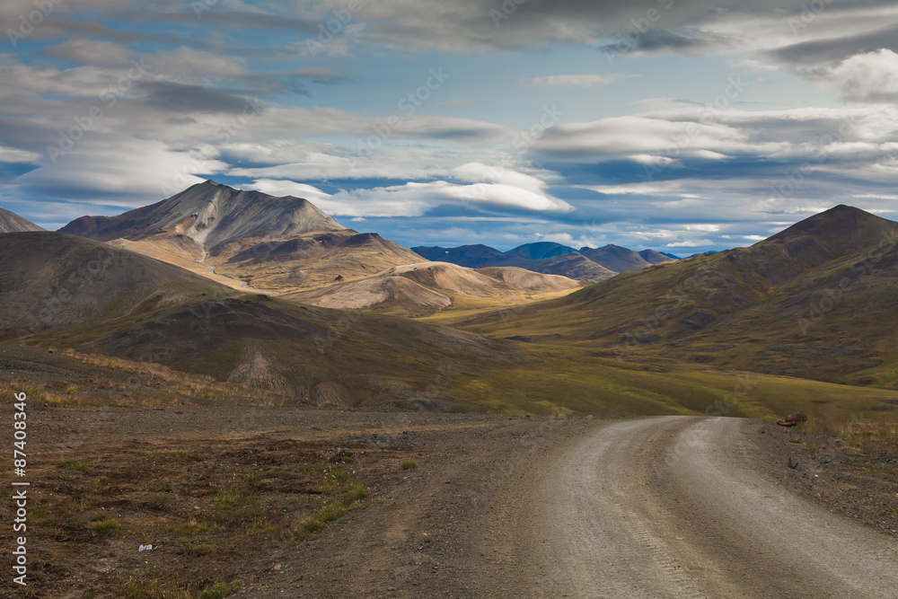The stones road in Chukotka, Russia The stones road in Chukotka, Russia