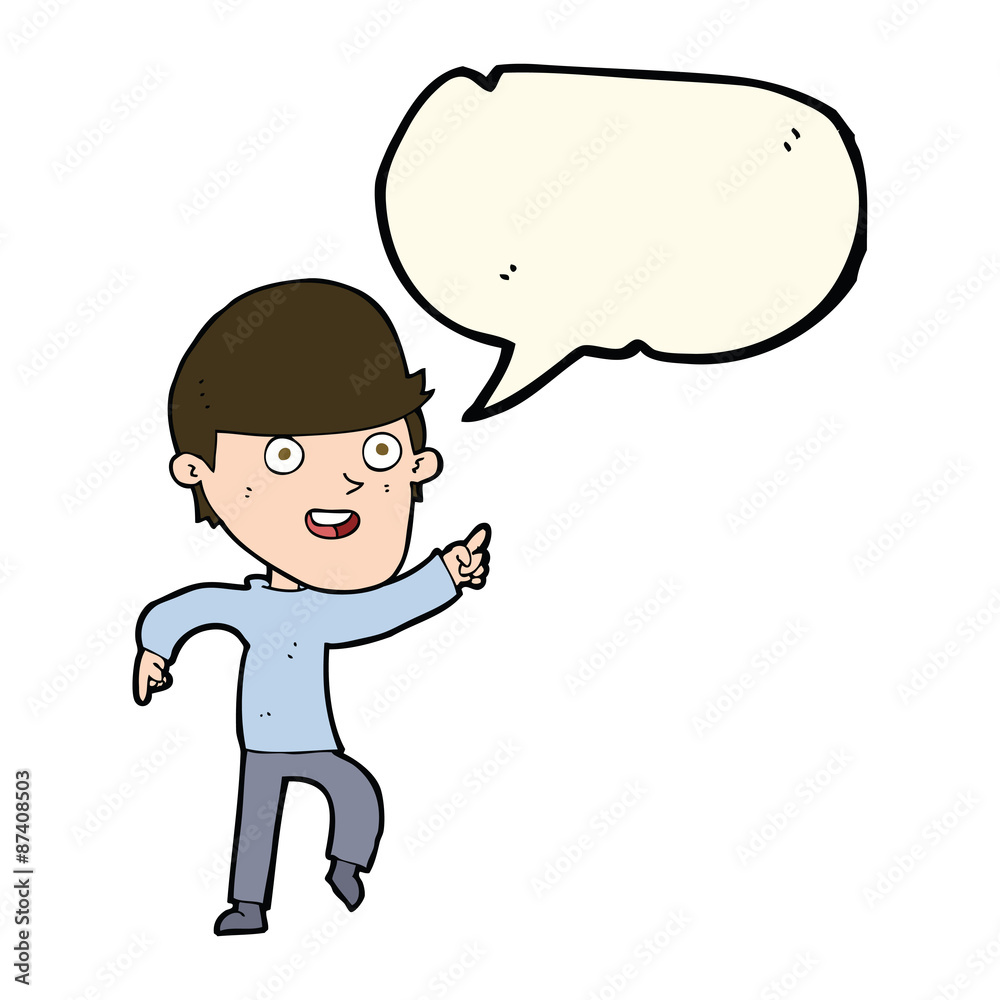 cartoon happy man with speech bubble cartoon happy man with speech bubble