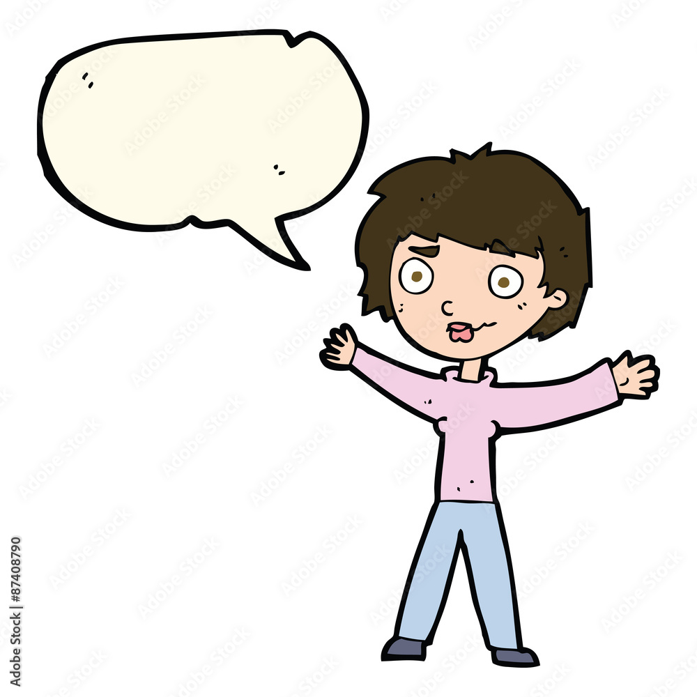 cartoon woman waving arms with speech bubble cartoon woman waving arms with speech bubble