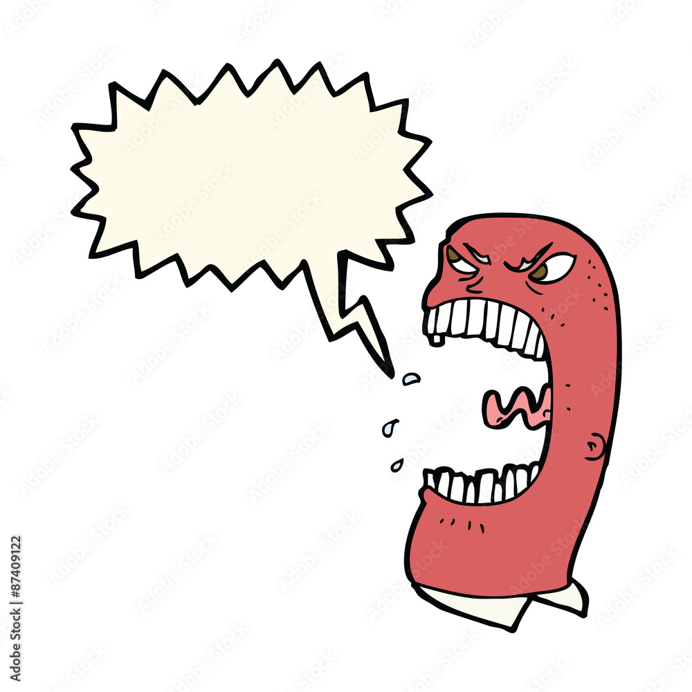 cartoon furious man shouting with speech bubble
