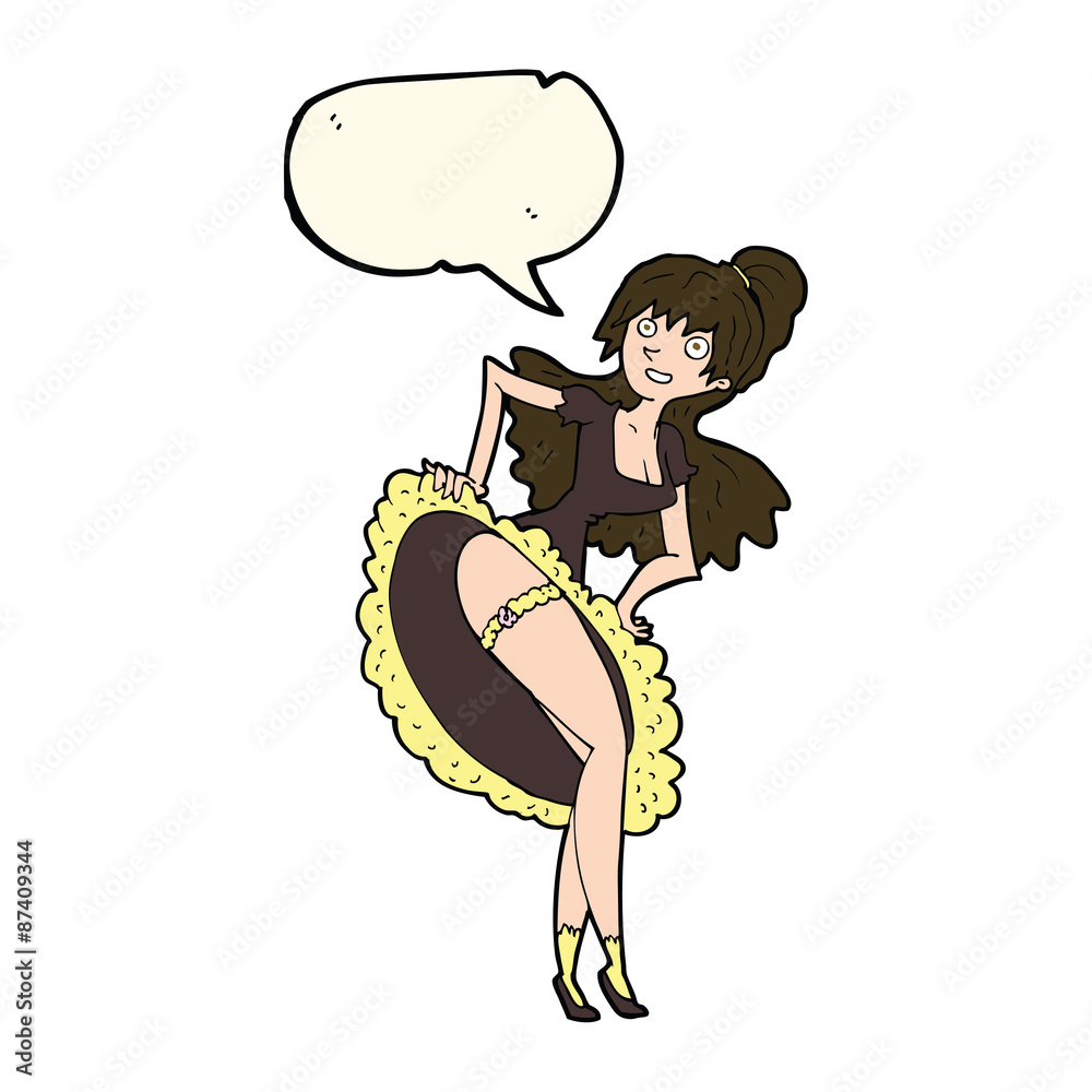 Fototapeta premium cartoon flamenco dancer with speech bubble
