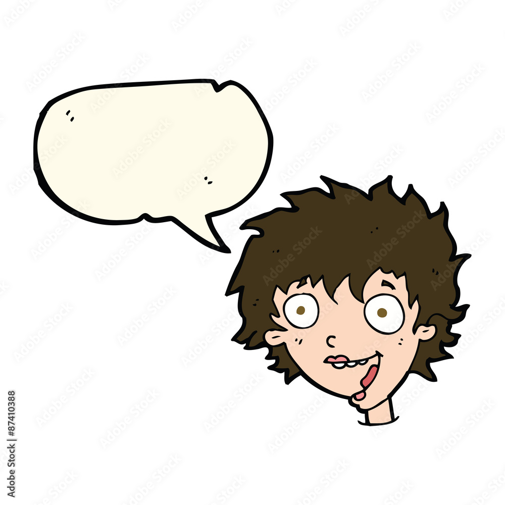 cartoon crazy excited woman with speech bubble cartoon crazy excited woman with speech bubble