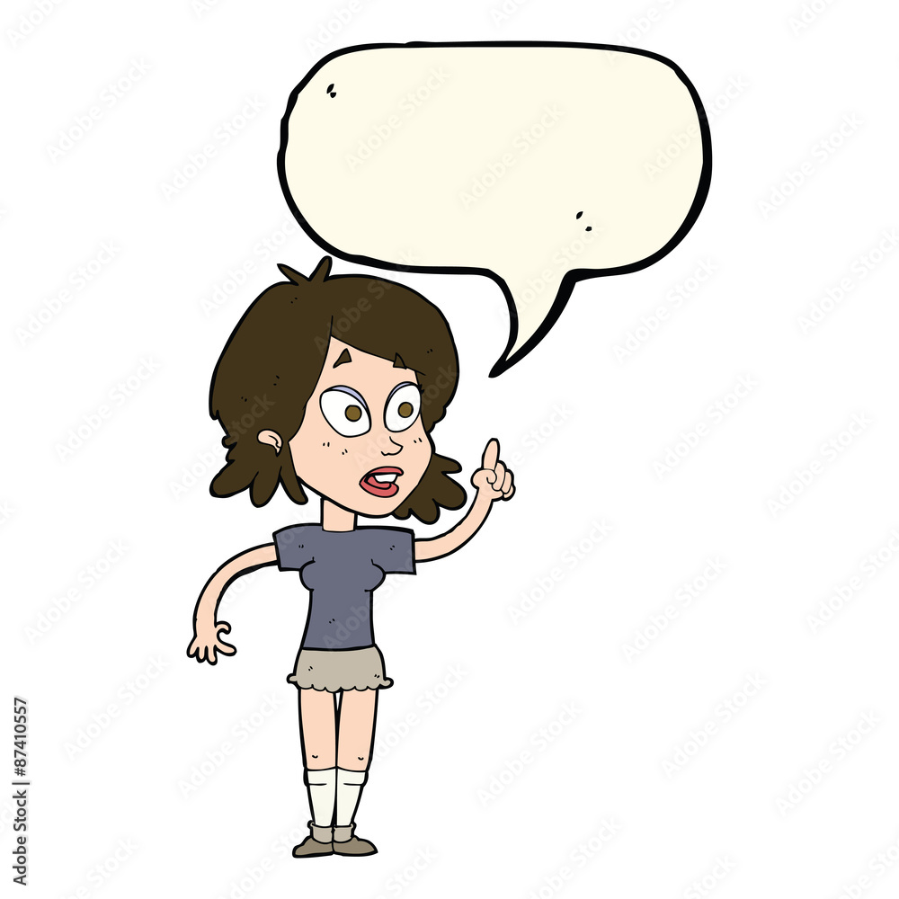 cartoon woman asking question with speech bubble cartoon woman asking question with speech bubble