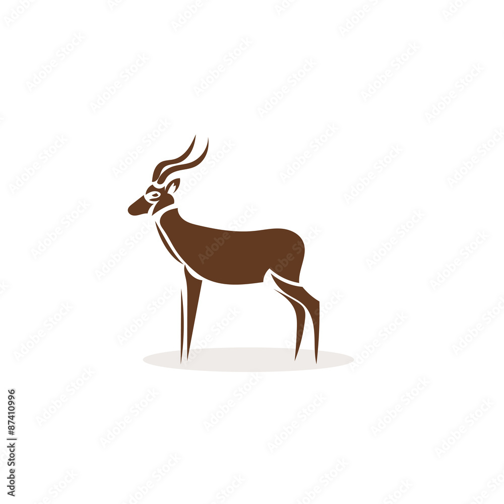 Obraz premium Artistic stylized antelope icon. Silhouette wild animals. Creative art logo design. Vector illustration.