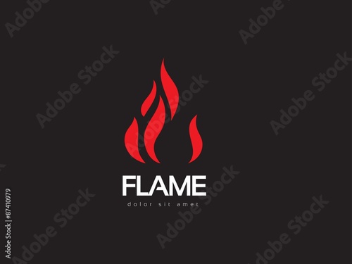 Abstract flame logo design. Creative fire logotype. Vector business icon.