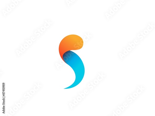 Abstract logo design, letter S. Trendy business concept logotype. Creative vector icon.