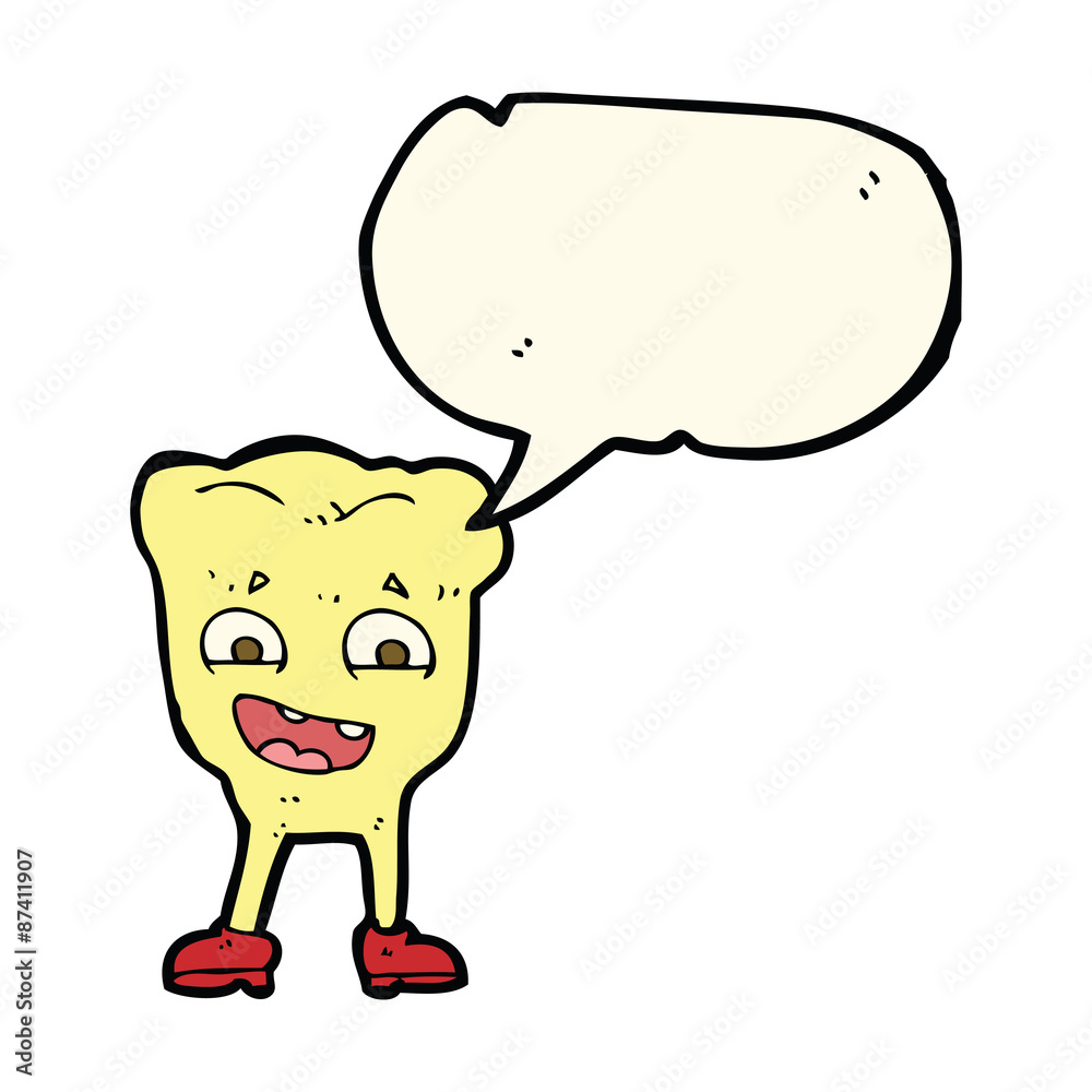 cartoon yellow tooth with speech bubble cartoon yellow tooth with speech bubble