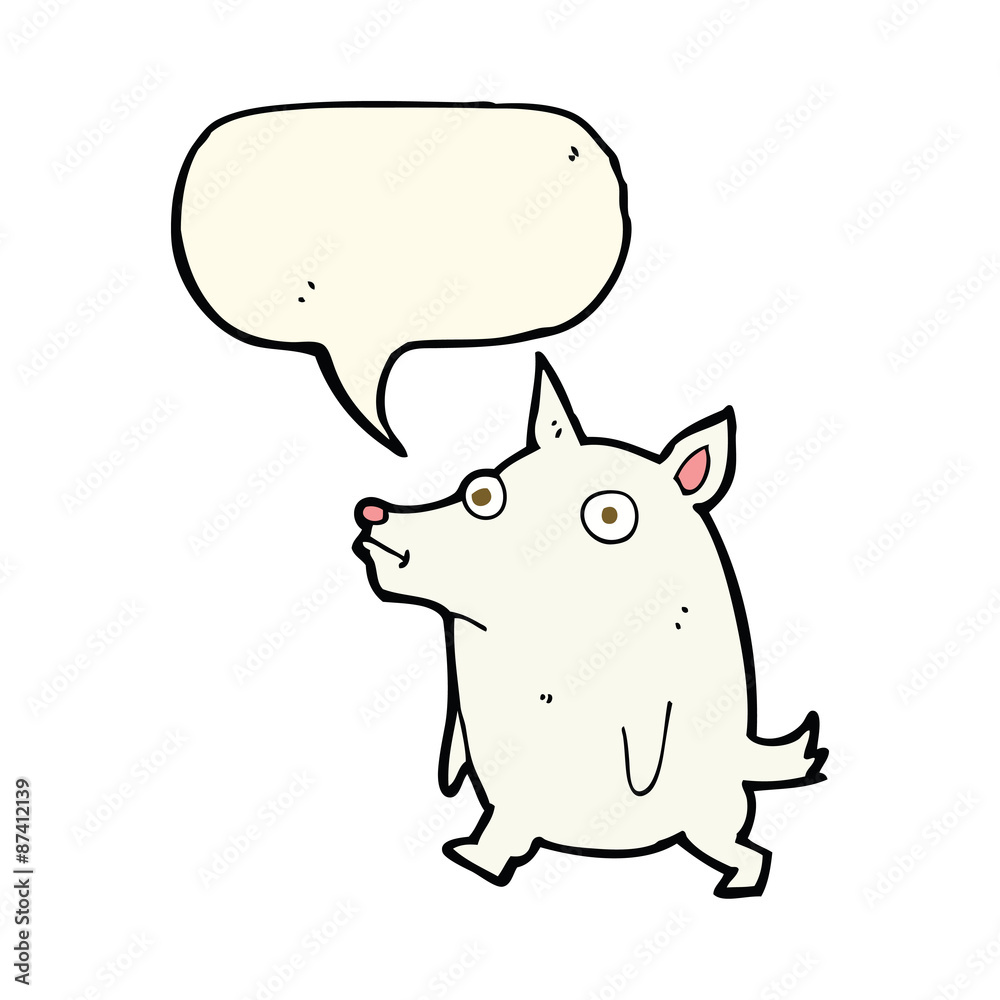 cartoon funny little dog with speech bubble cartoon funny little dog with speech bubble