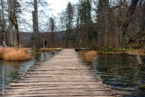 Wooden path trough the lakes