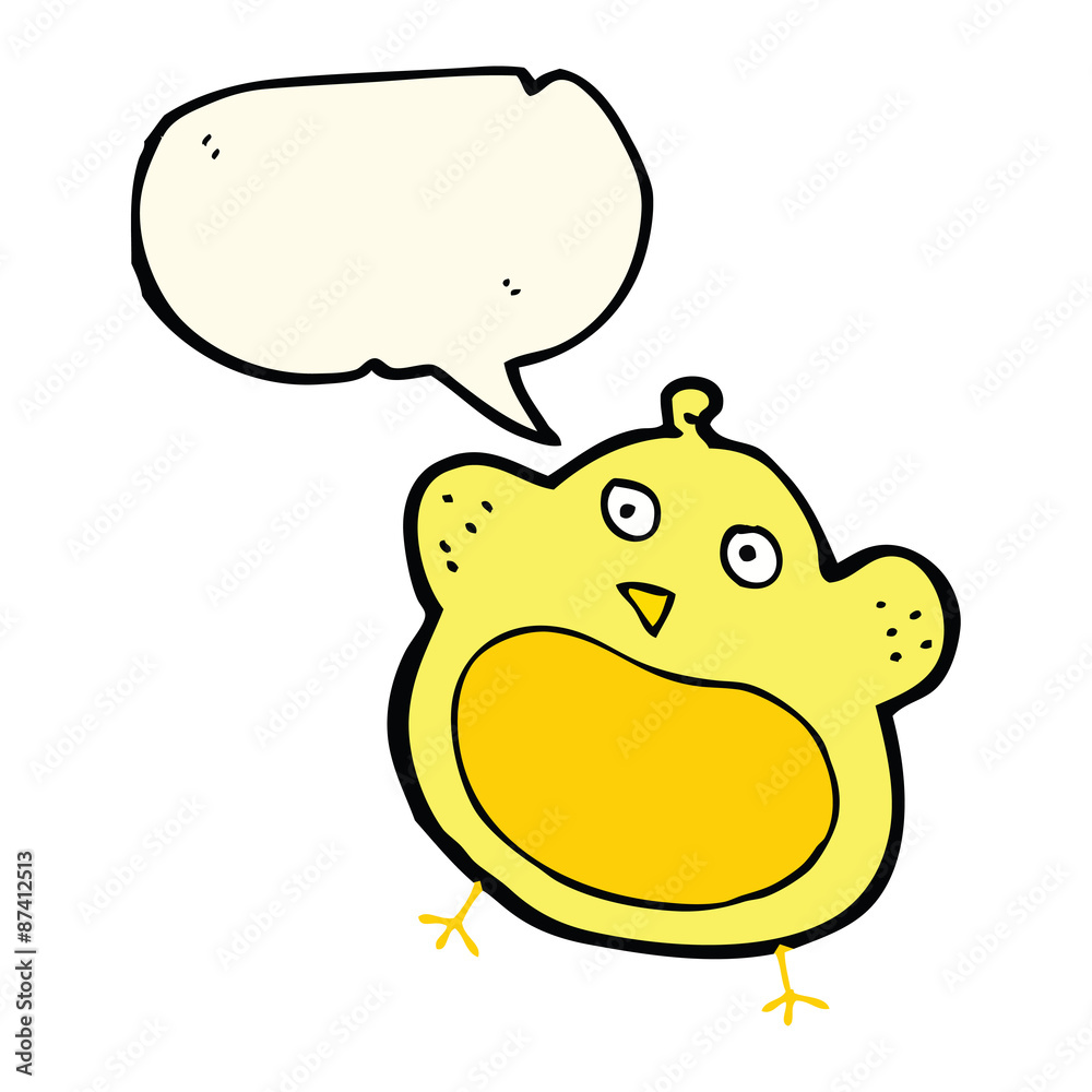 cartoon fat bird with speech bubble cartoon fat bird with speech bubble
