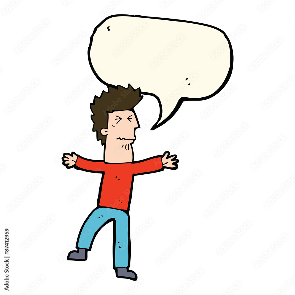 cartoon stressed man with speech bubble cartoon stressed man with speech bubble