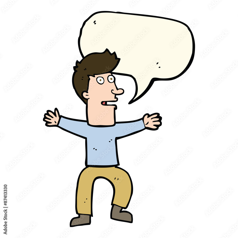 cartoon startled man with speech bubble cartoon startled man with speech bubble