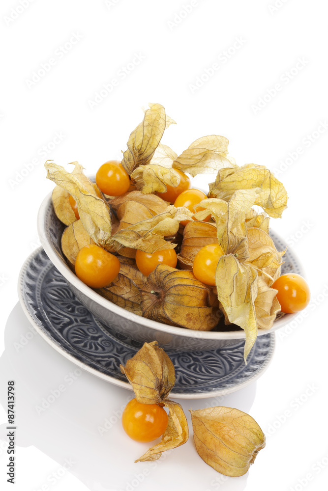 Physalis, groundcherries in bowl. Physalis, groundcherries in bowl.
