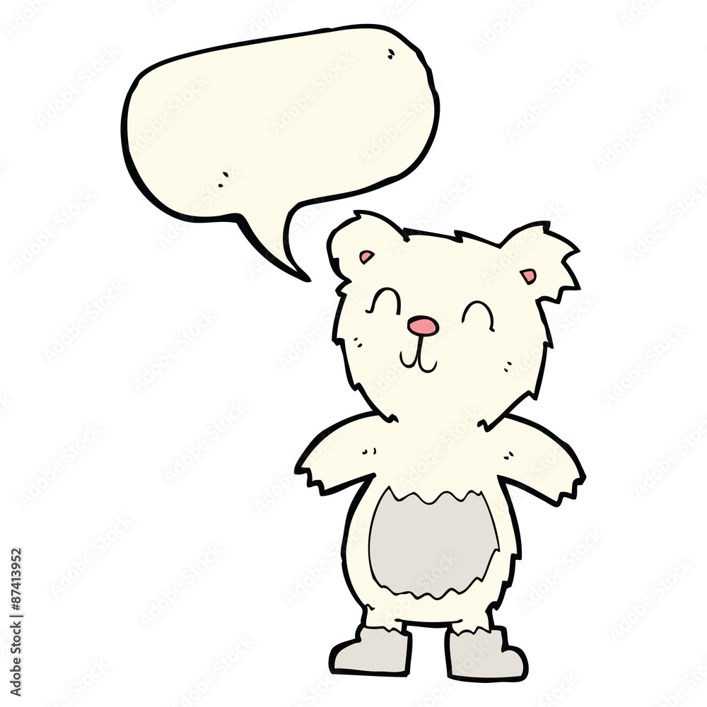 cartoon teddy polar bear with speech bubble cartoon teddy polar bear with speech bubble