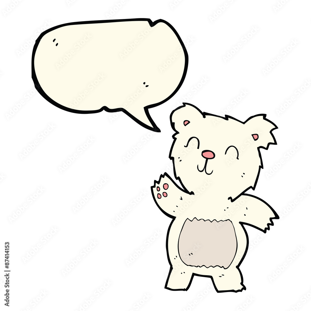 cartoon polar bear with speech bubble cartoon polar bear with speech bubble