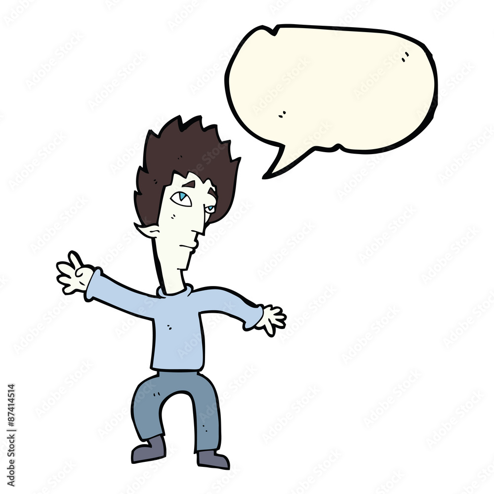cartoon vampire man with speech bubble cartoon vampire man with speech bubble