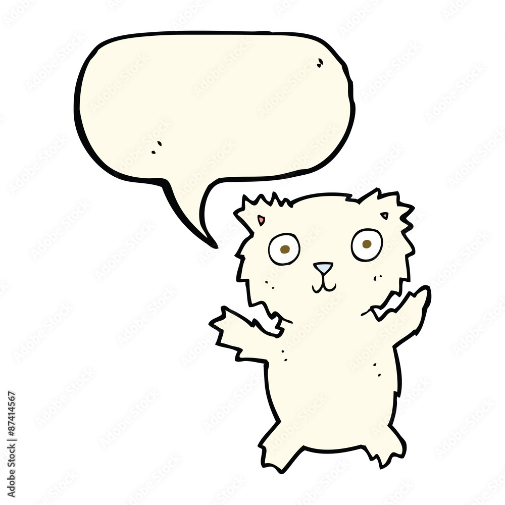 cartoon polar bear with speech bubble cartoon polar bear with speech bubble