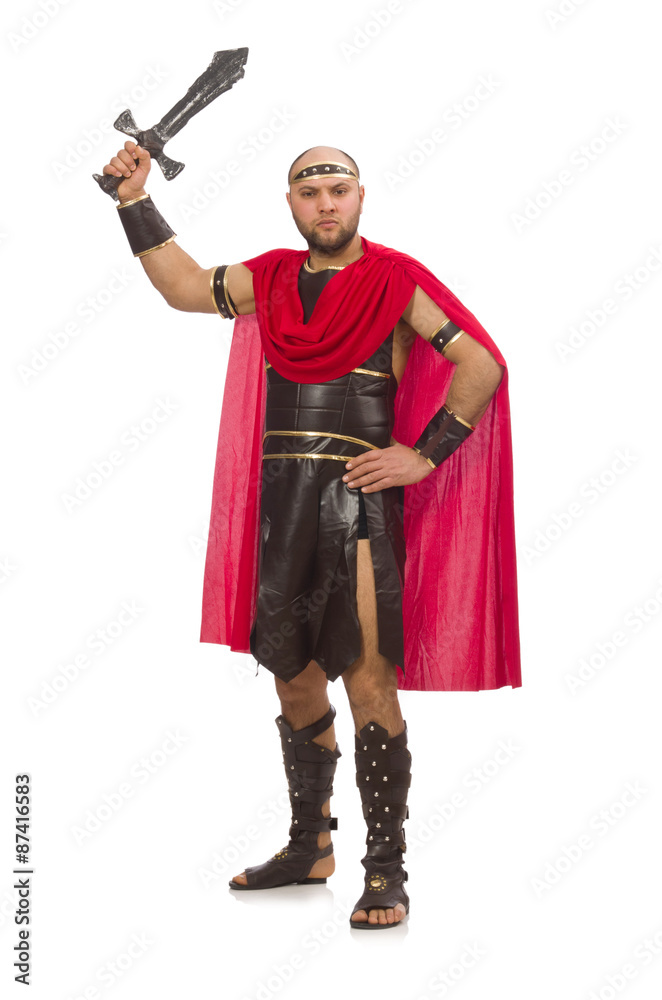 Gladiator with sword isolated on white Gladiator with sword isolated on white