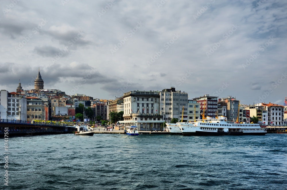 Golden Horn, Karakoy Galata Bridge Istanbul, Turkey