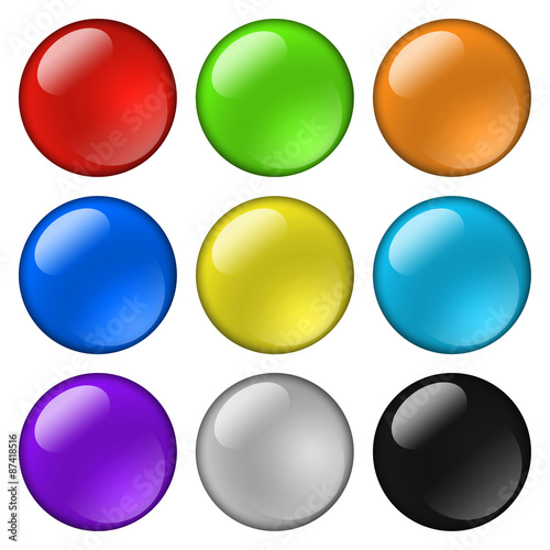 Glossy round buttons for icons