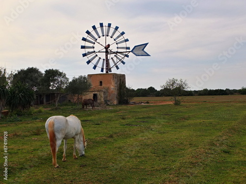 Windmill at island of Majorca in Spain photo