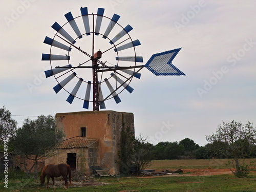 Windmill at island of Majorca, Spain