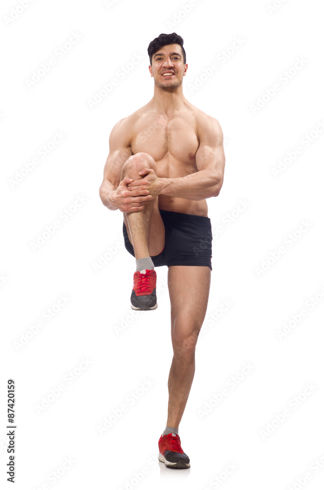 Muscular man isolated on the white background