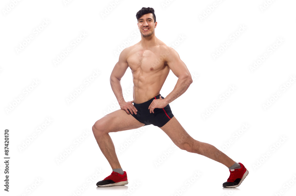 Muscular man isolated on the white background Muscular man isolated on the white background