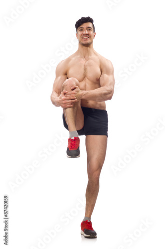 Muscular man isolated on the white background