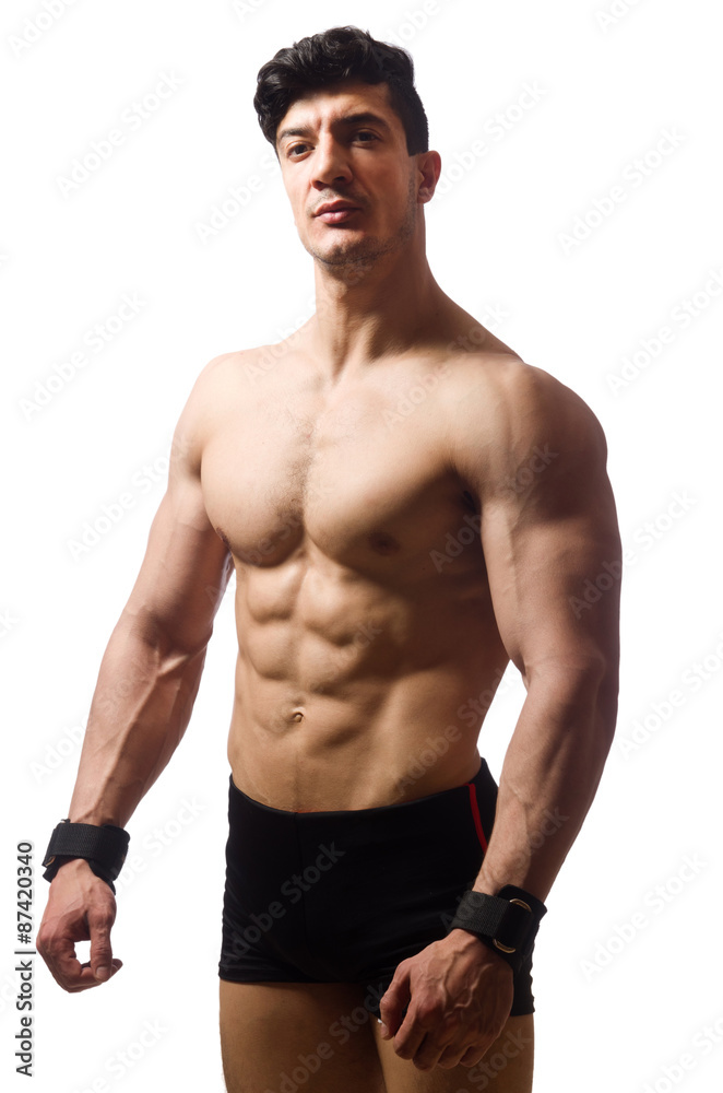 Muscular man isolated on the white background Muscular man isolated on the white background