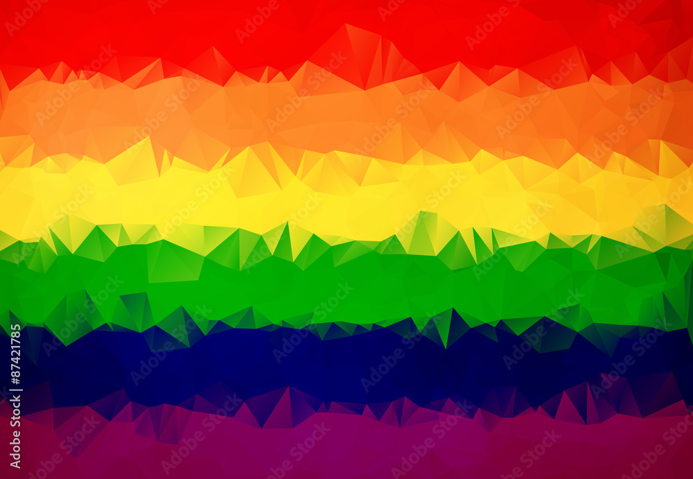 Abstract Rainbow flag polygon