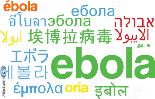 Ebola multilanguage wordcloud background concept