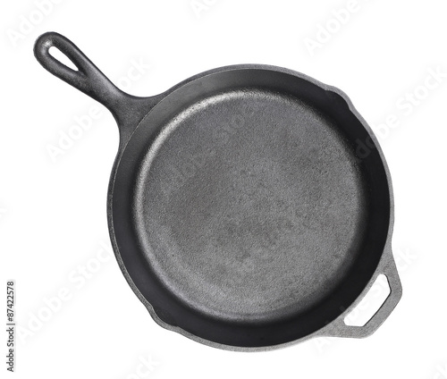 Cast iron frying pans Isolated on white background